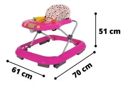 Andador Safari Plus Rosa Tutti Baby - Imagem 2